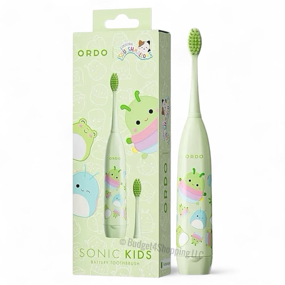 Ordo Sonic Kids Battery Toothbrush Squishmallows Rutabaga with Extra Brush Head